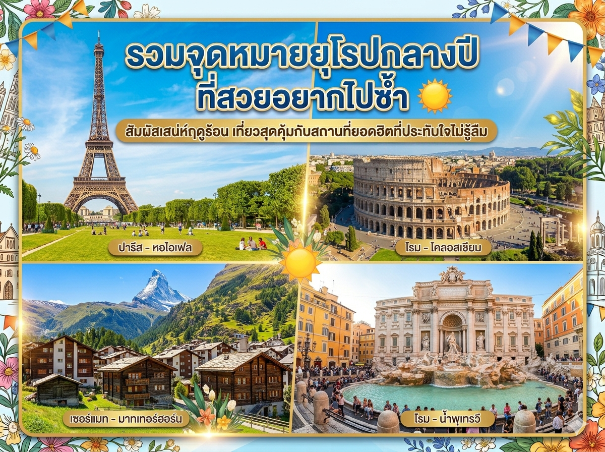 รวมจุดหมายยุโรปกลางปี ที่สวยจนอยากไปซ้ำ