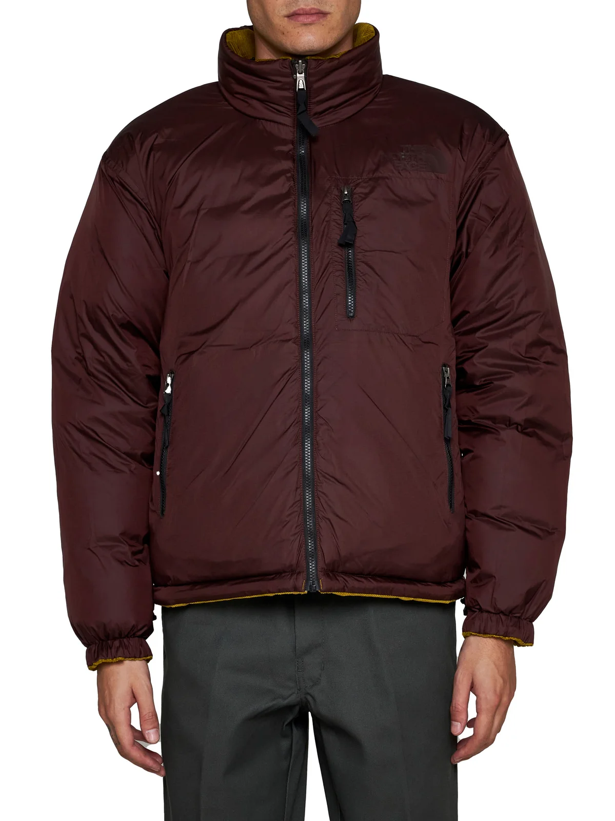 THE NORTH FACE LOGO-EMBROIDERED CORDUROY PADDED JACKET